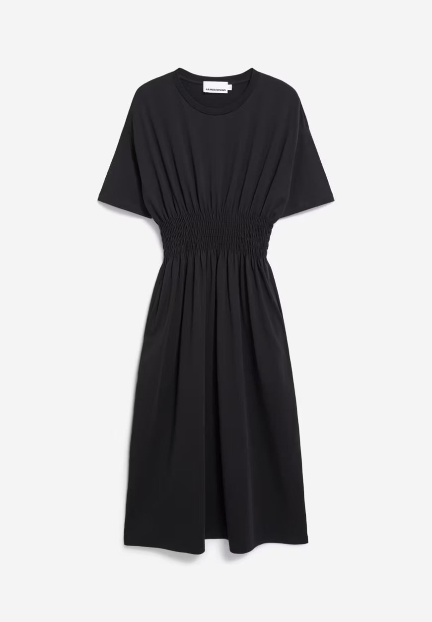 SS25 - ARMEDANGELS - Kiwanaa Dress in Black - display front 6 
