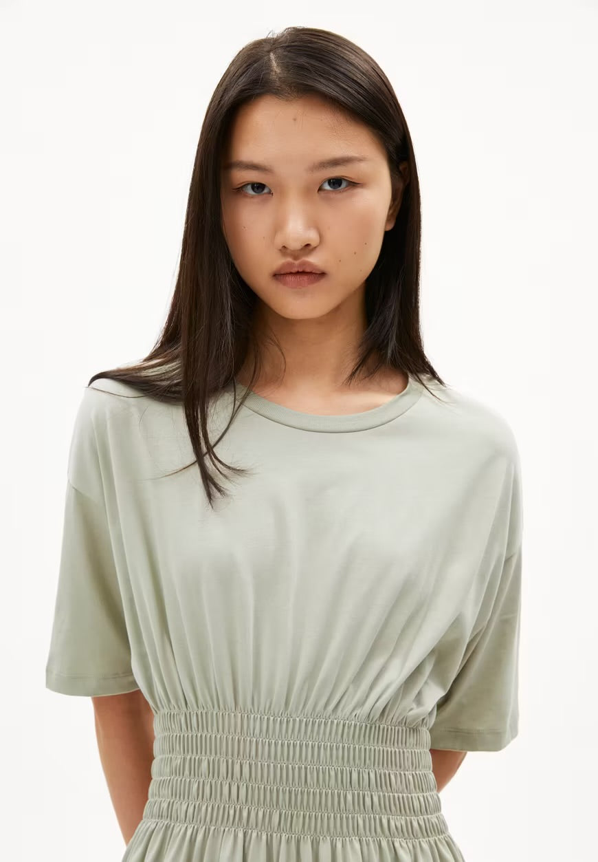 SS25 - ARMEDANGELS - Kiwanaa Dress in Seagreen - close up front 4