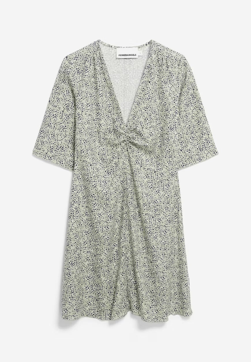 SS25 - ARMEDANGELS - Lilaat Waterdrop  Dress in Seagreen - front display 7