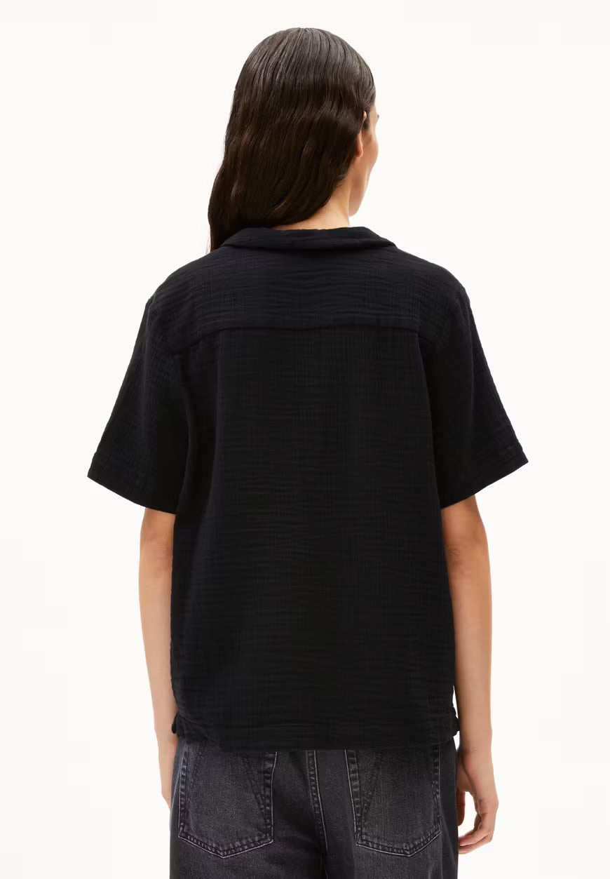 SS25 - ARMEDANGELS - Maaite Musselin Blouse in Black - back 2 