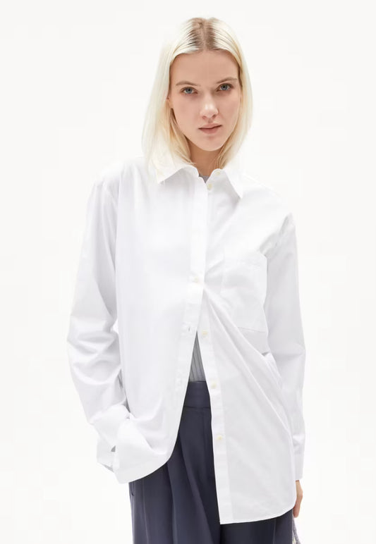 SS25 - ARMEDANGELS - Maalgaa Blouse in White - front 1 