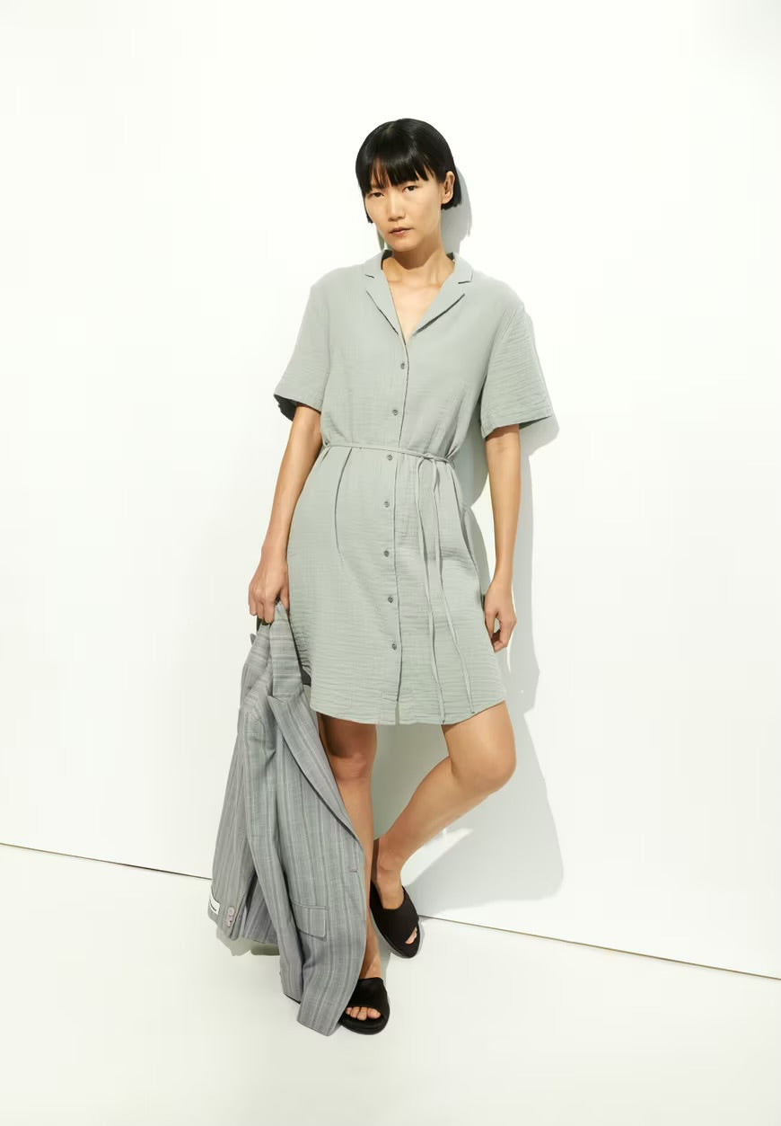 SS25 - ARMEDANGELS - Mabelaa Musselin Dress in Seagreen - front 3 