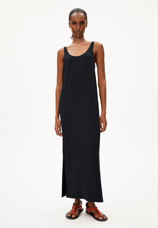 SS25 - ARMEDANGELS - Maeliaa Jersey Dress in Black - front 1 