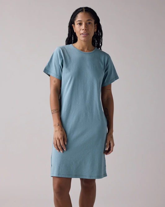 SS25 - Anián - The Circular Tee Dress in Cove - front 1 