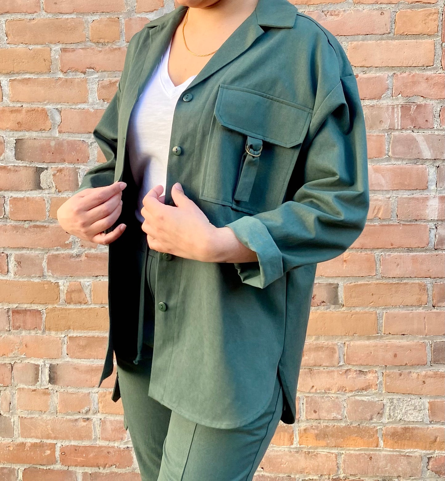 SS25 - Cokluch - Iryna Top in Tyler Twill Eden - front 2
