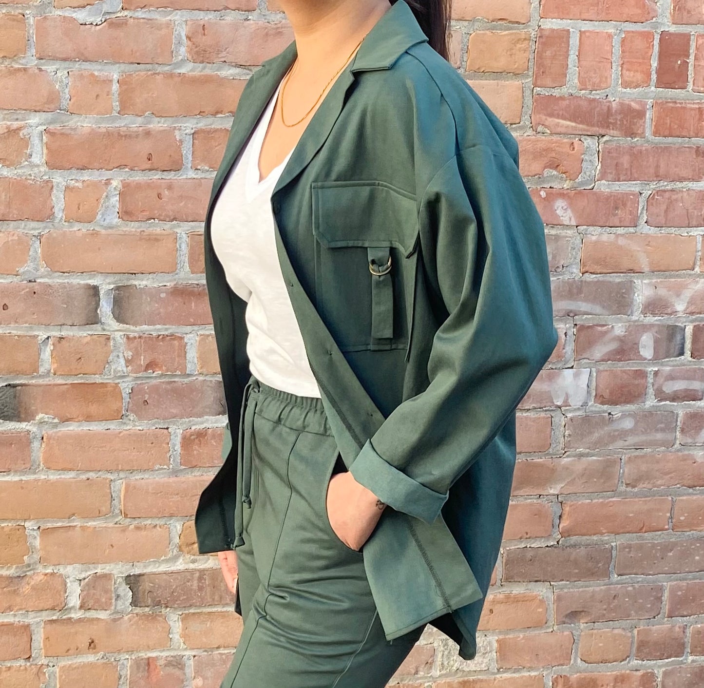 SS25 - Cokluch - Iryna Top in Tyler Twill Eden - front 3