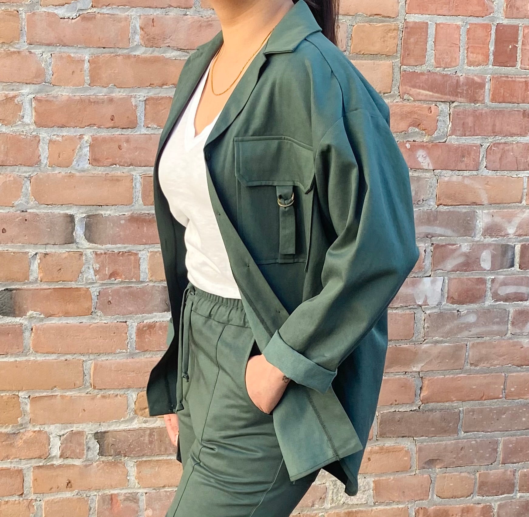 SS25 - Cokluch - Iryna Top in Tyler Twill Eden - front 3