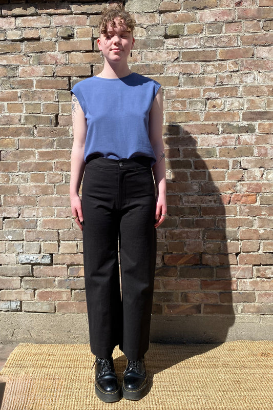 SS25 - Dagg and Stacey -  Cranston Linen Pant in Black - front 