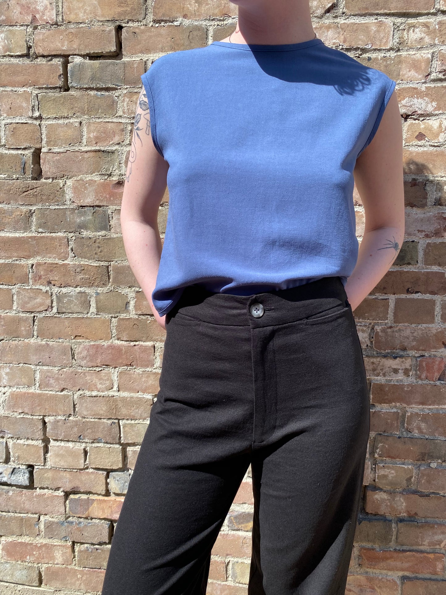 SS25 - Dagg and Stacey -  Cranston Linen Pant in Black - front close up 4