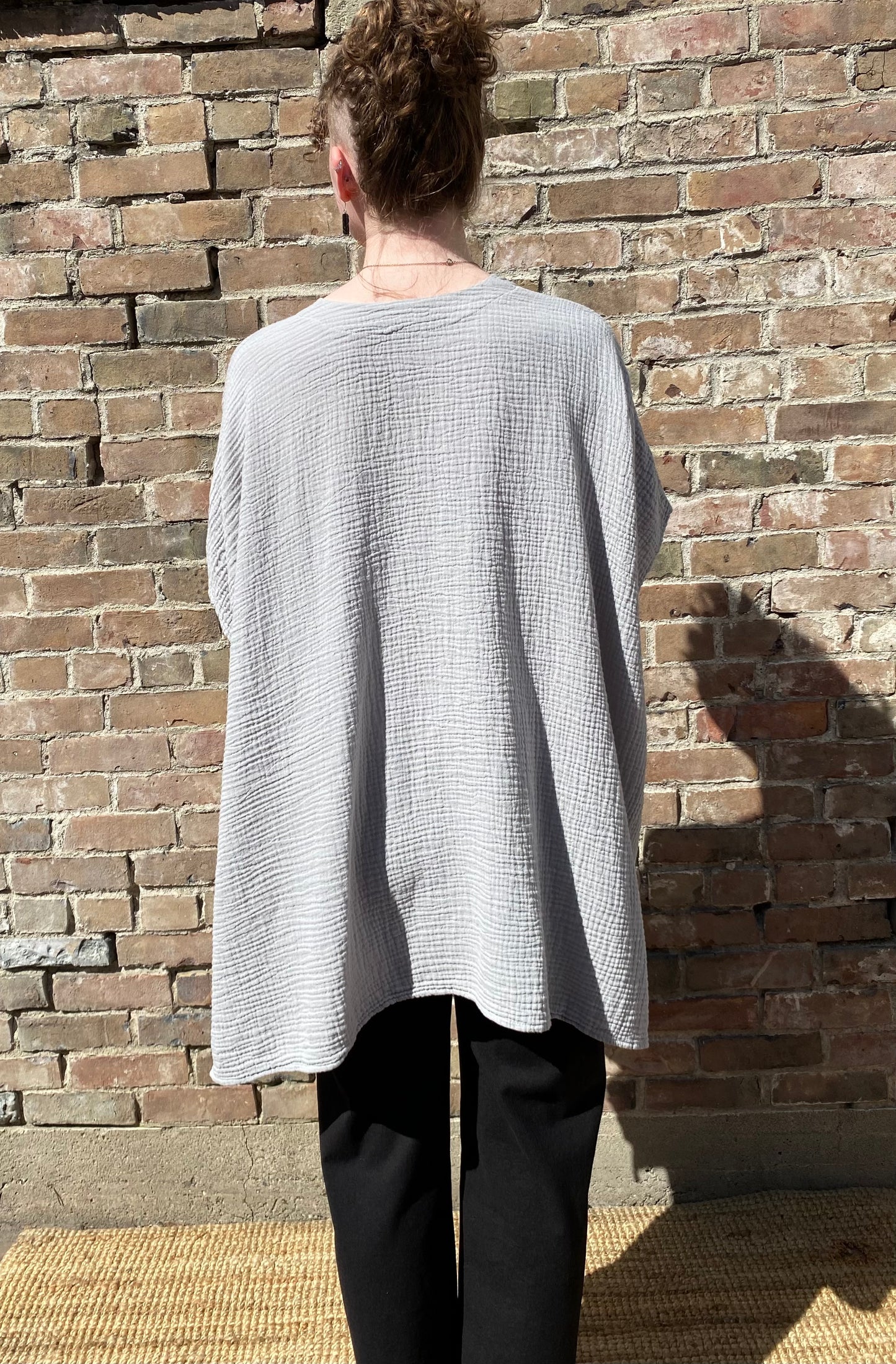 SS25 - It is Well L.A - Gauze Short Sleeve Cardigan in Slate Grey - back 6