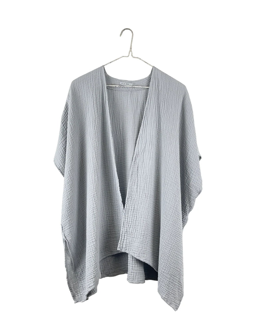 SS25 - It is Well L.A - Gauze Short Sleeve Cardigan in Slate Grey - front display 8