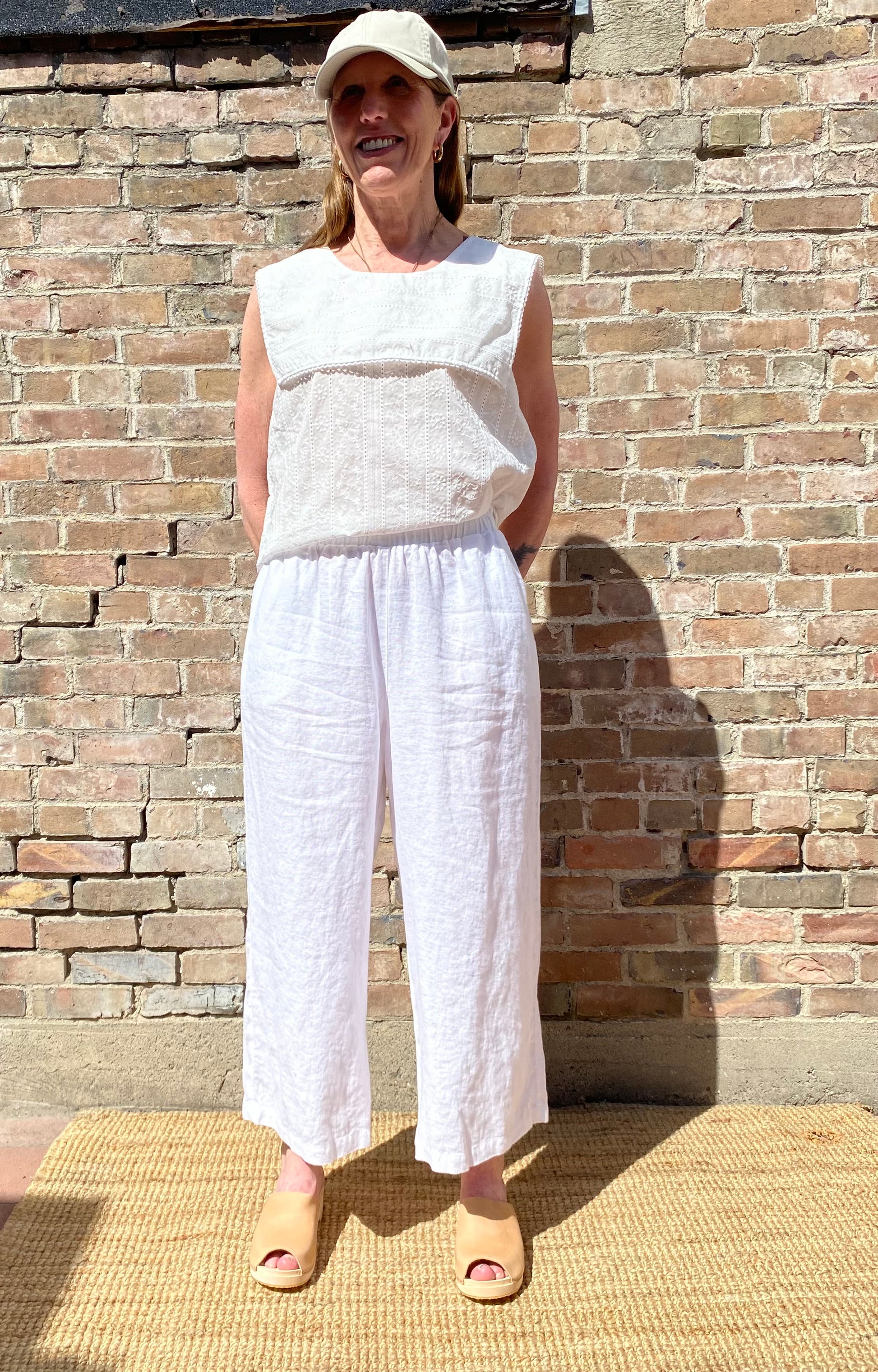 SS25 - It is Well L.A - Wide Linen Pants in Salt - front 1