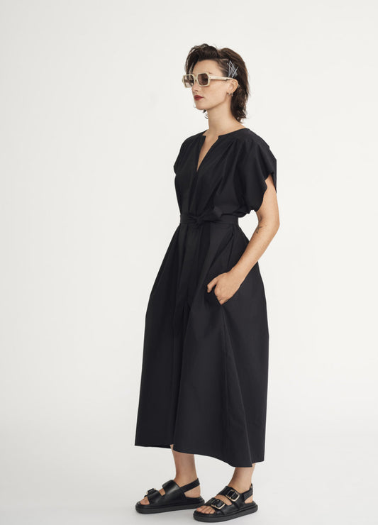 SS25 - Jennifer Glasgow - The Tower Dress in Black - side 1 