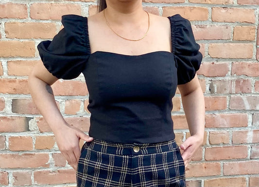 SS25 - Marigold Montreal - Aurore Top in Black - front 1 