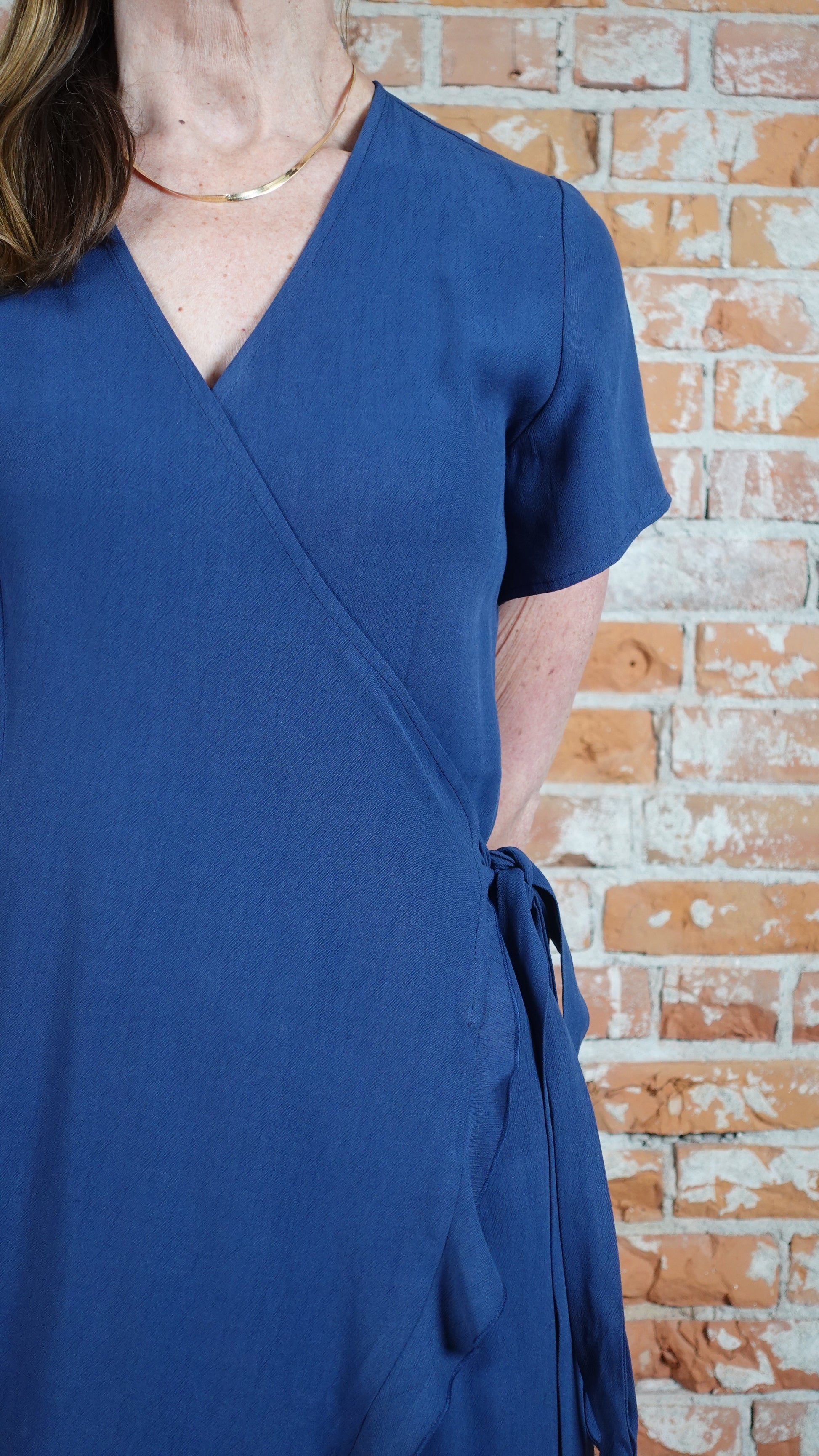 SS25 - Marigold Montreal - Laila dress in Ocean - close -up front 7