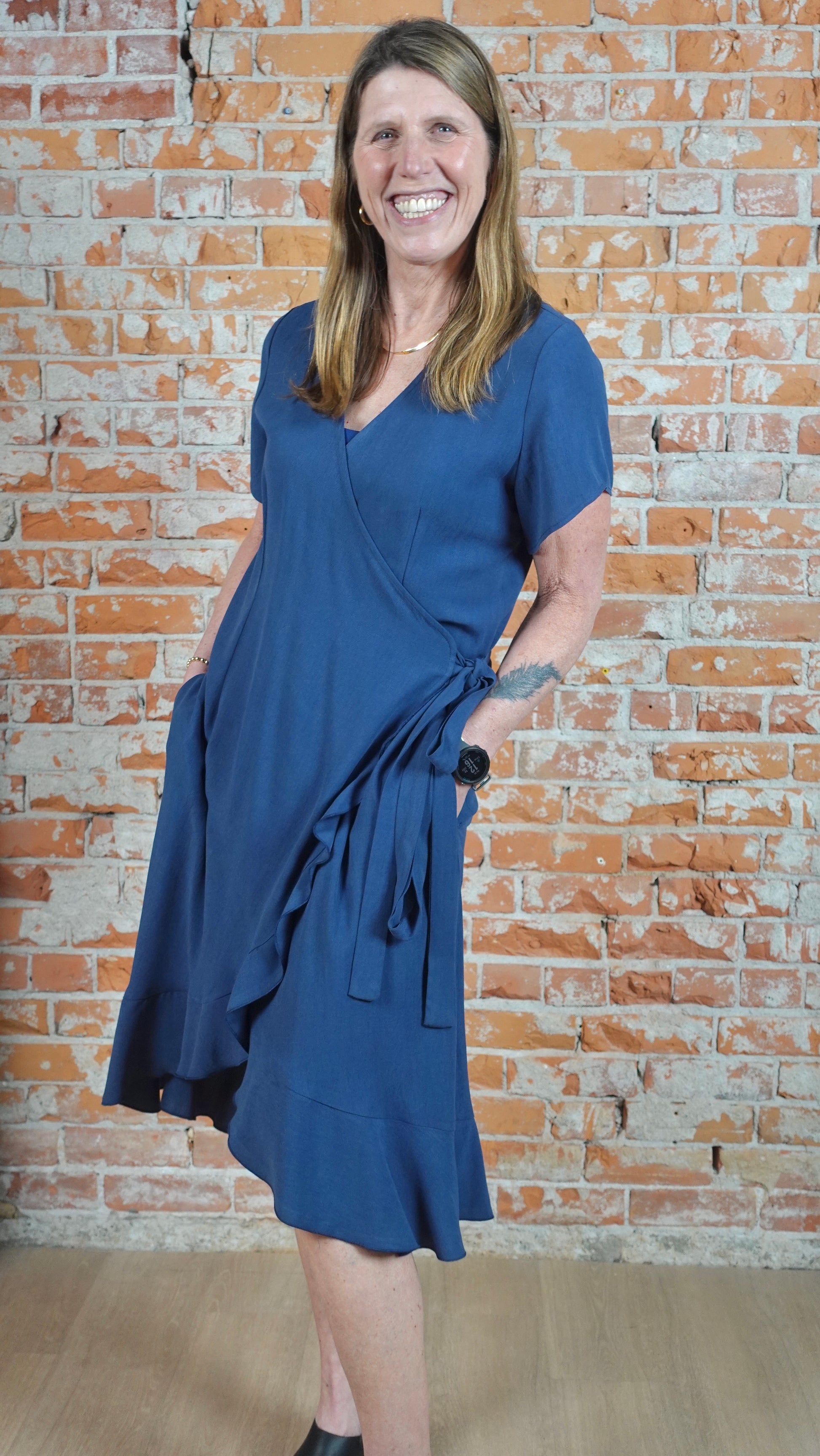 SS25 - Marigold Montreal - Laila dress in Ocean - front 1 