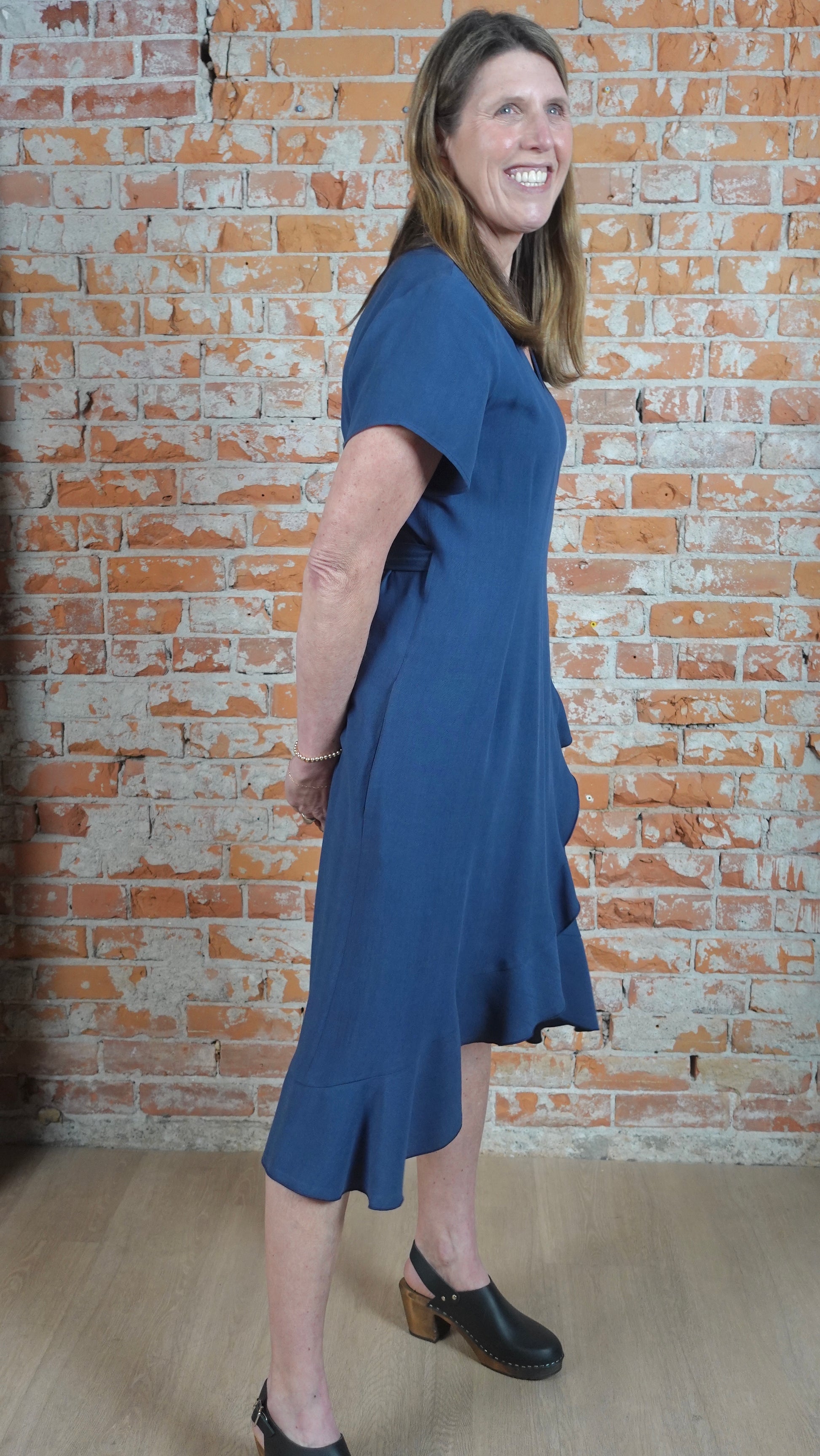 SS25 - Marigold Montreal - Laila dress in Ocean - side 2 