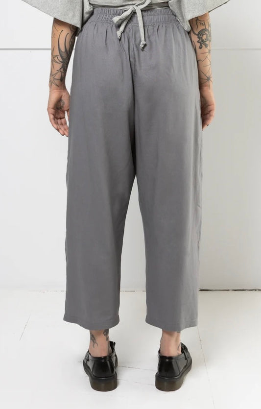 SS25 - Mercy House - Henry Pleated Pant in Light Charcoal - back 2