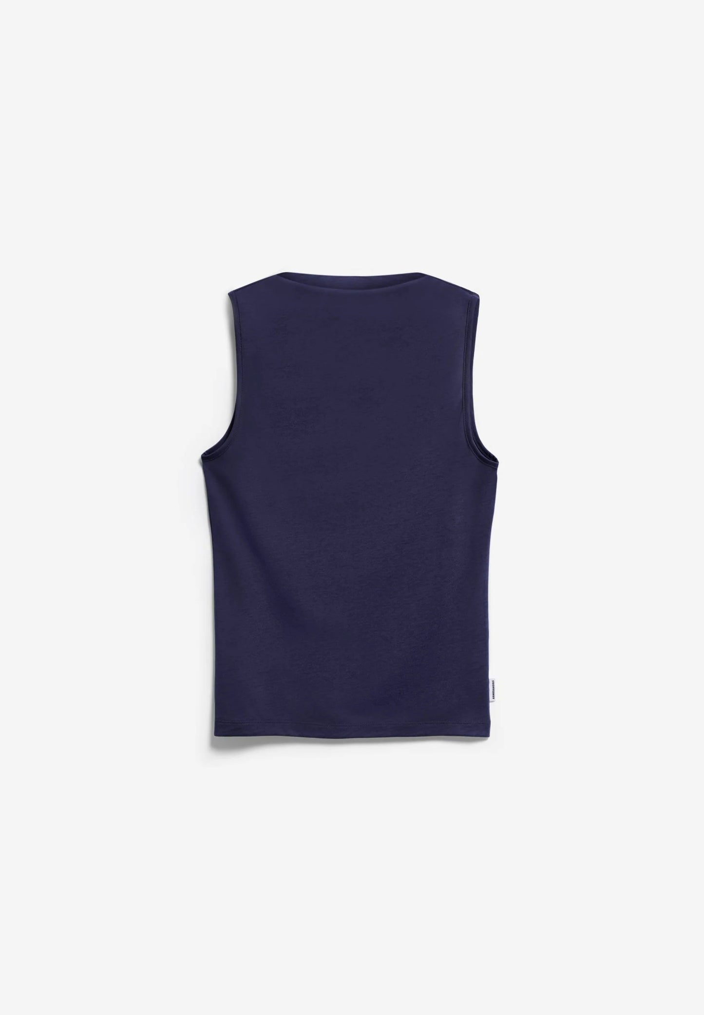 navy top against white background