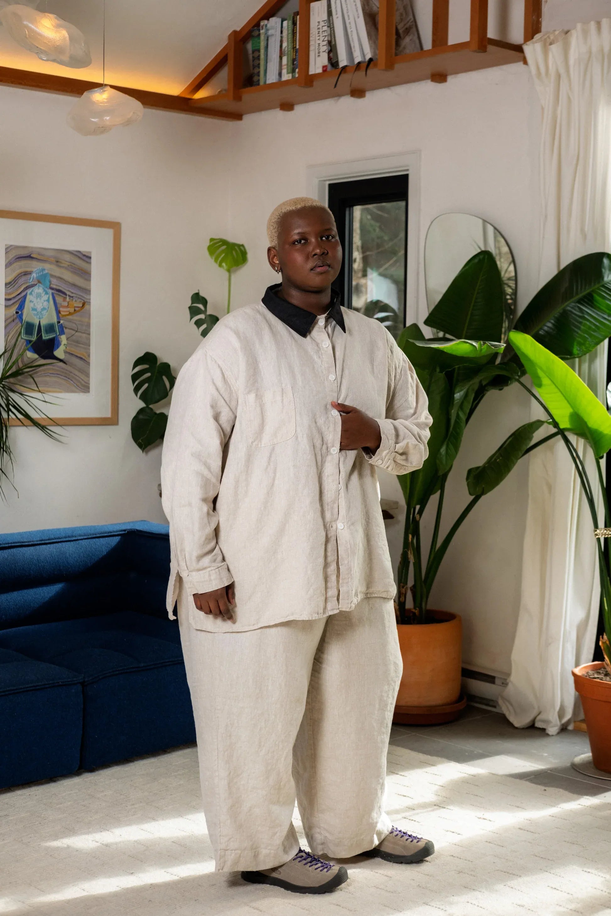 August Linen Pant in Oatmeal