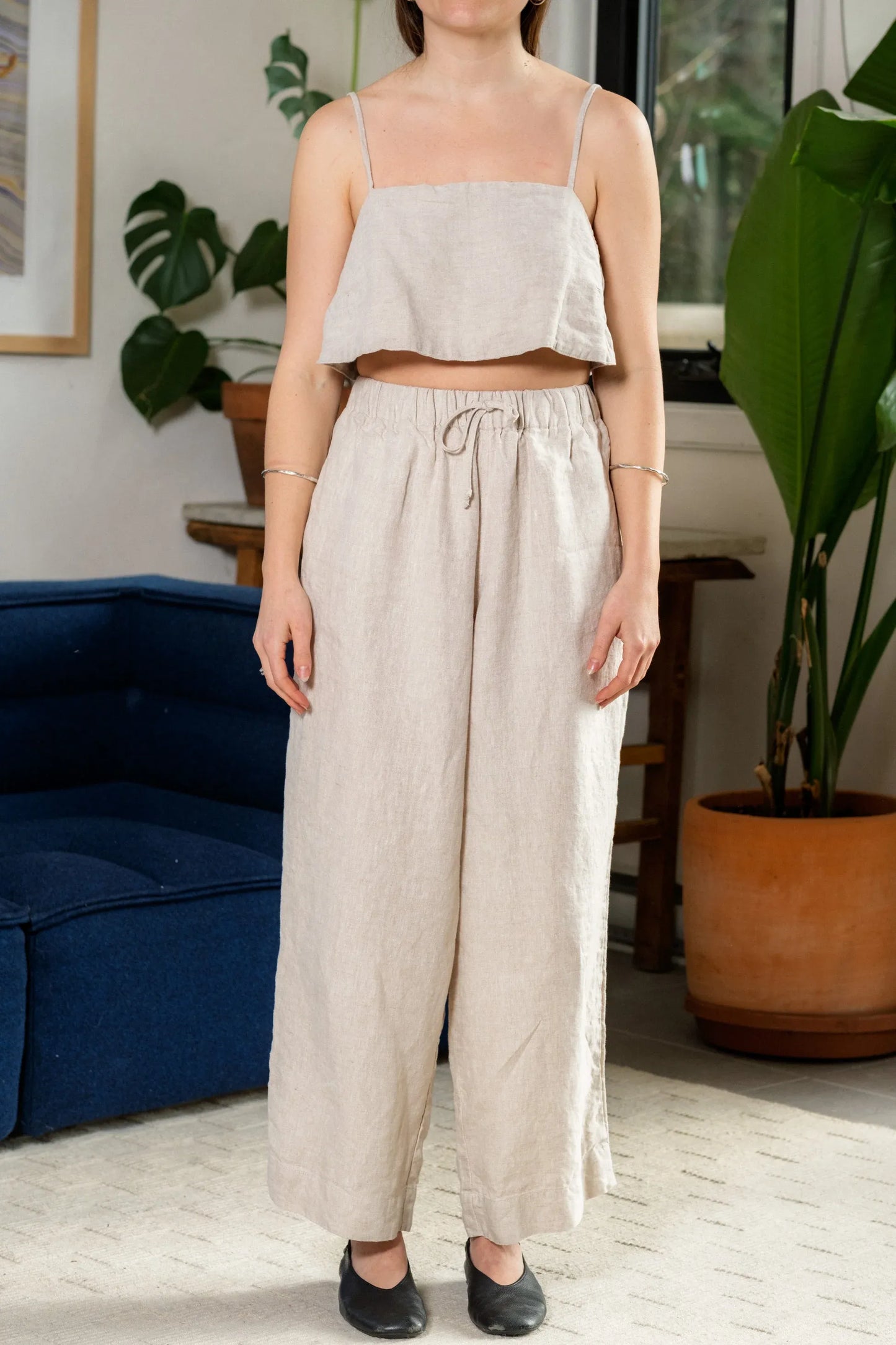 August Linen Pant in Oatmeal