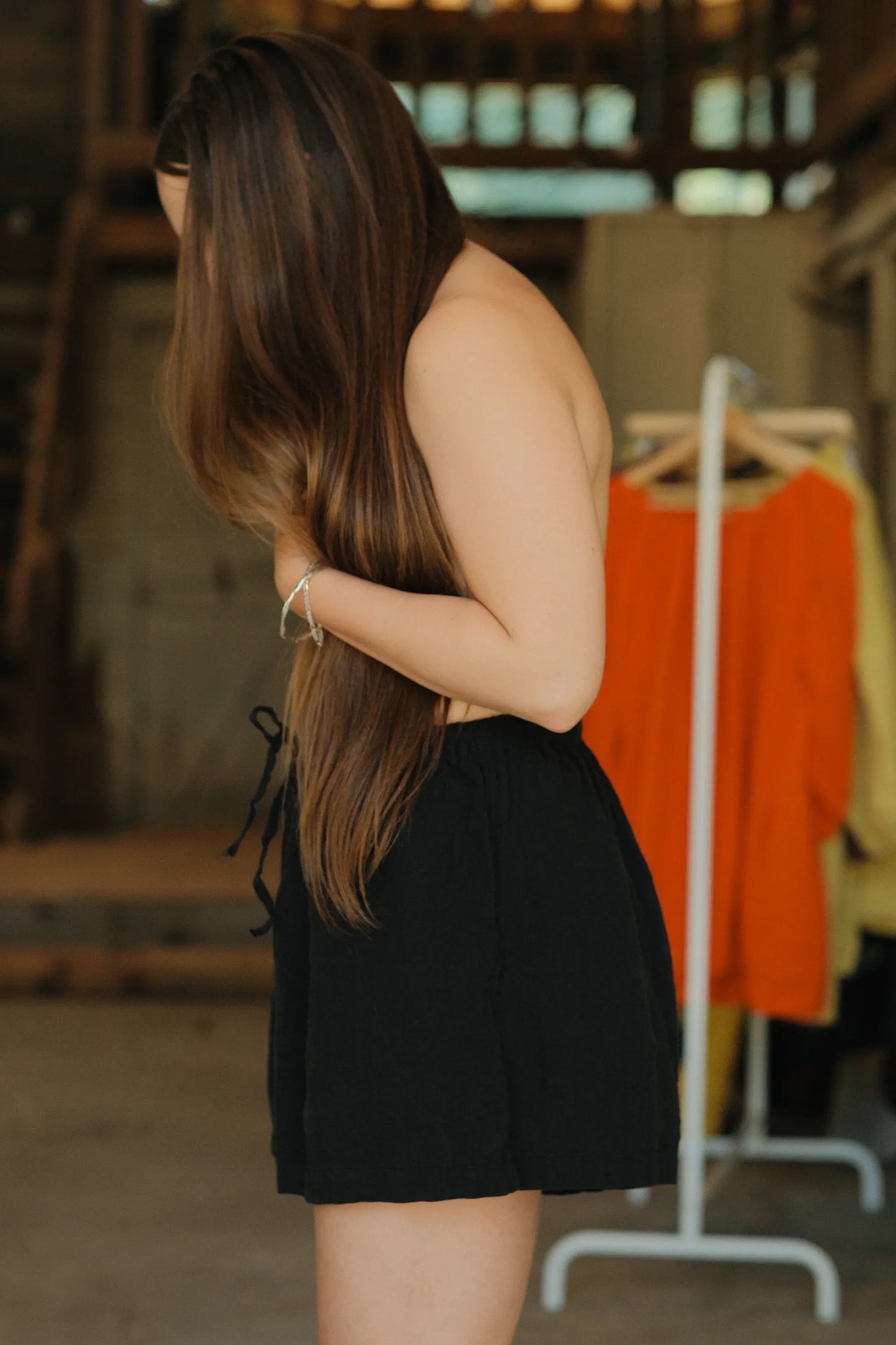 Shelter June Linen Short in Black