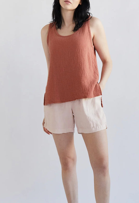 SS24 - It is Well L.A - Linen Shorts in Natural - on model front 1