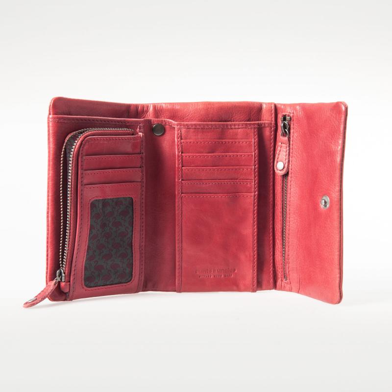 Aunts & Uncles - SS24 -  Jill Puzzled Leather wallet  in Lipstick - inside display 3