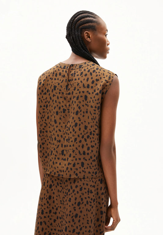 ARMEDANGELS Canada Sleeveless Top in Leopard Print with a Stylish Back Design for a Trendy Look in Kelowna and Canada
