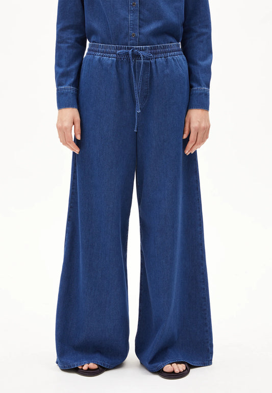 ARMEDANGELS Canada Wide-Leg Denim Pants in Blue with Elastic Waist and Drawstring for Comfortable Fit in Canada