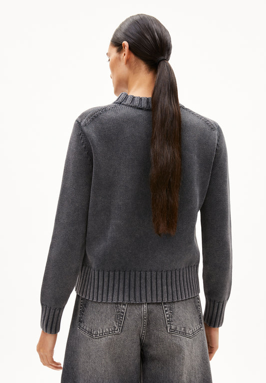 ARMEDANGELS Canada Women's Grey Sweater with Ribbed Hem and Back Detail for Stylish Comfort in Canada