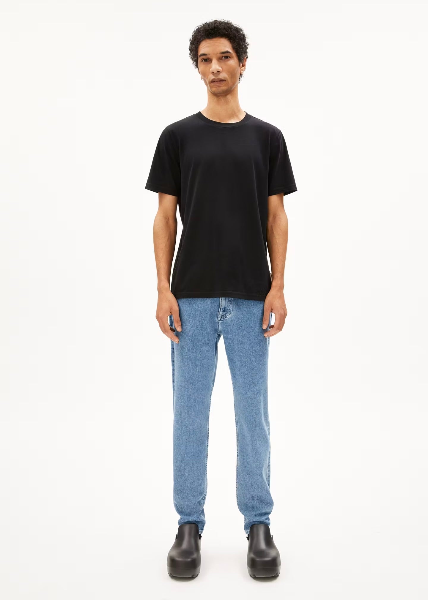 Men's black cotton t-shirt by ARMEDANGELS Canada, featuring a classic fit for casual wear