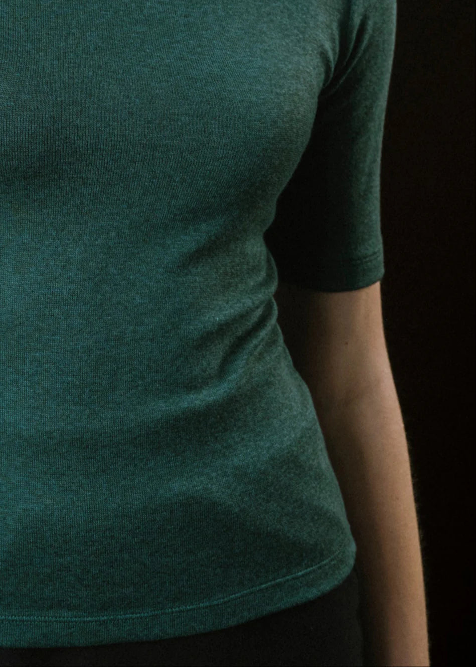 BodyBag by Jude women's fitted green t-shirt with short sleeves for casual wear in Kelowna