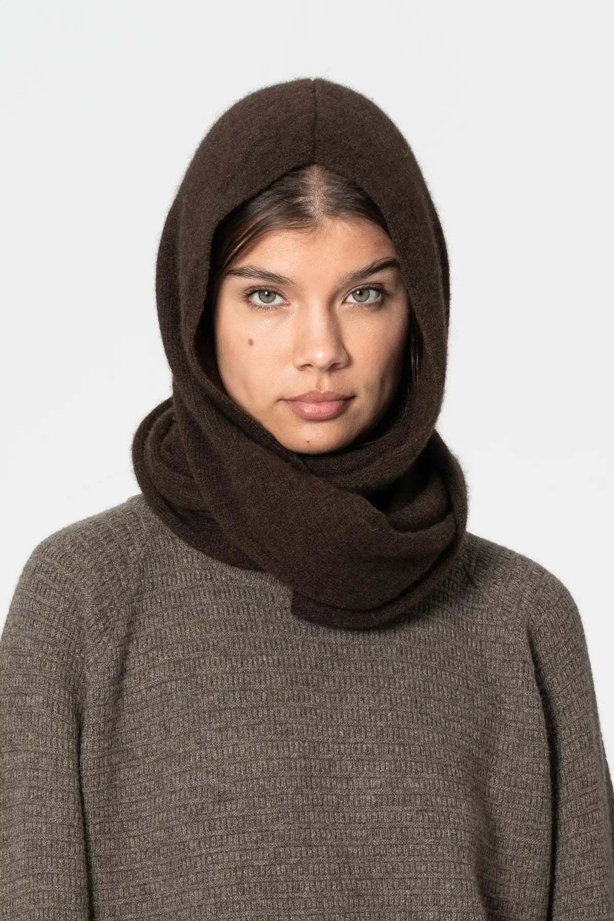Dinadi Brown Scarf for Women made from Soft, Warm Fabric with a Stylish Hooded Design in Kelowna and Canada