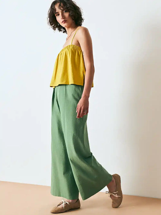 Vernon Wide Leg Pant in Jelly Mint Cotton