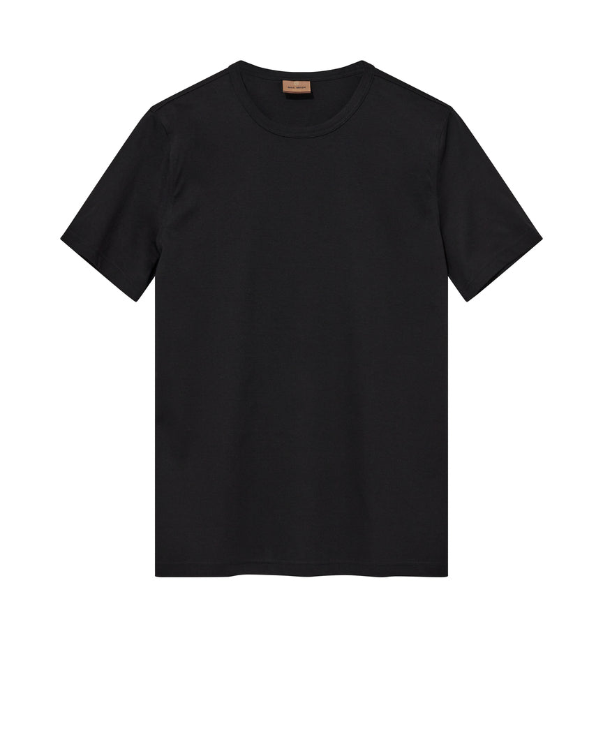 Mos Mosh Gallery organic black t-shirt for men and women plain crew neck short sleeve tee