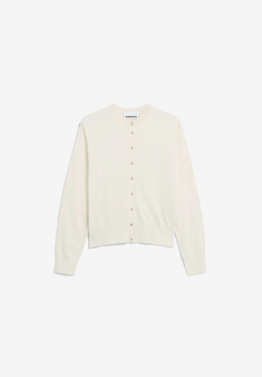 ARMEDANGELS Canada - FINE Knit Cardigan in Oatmilk flat lay front view