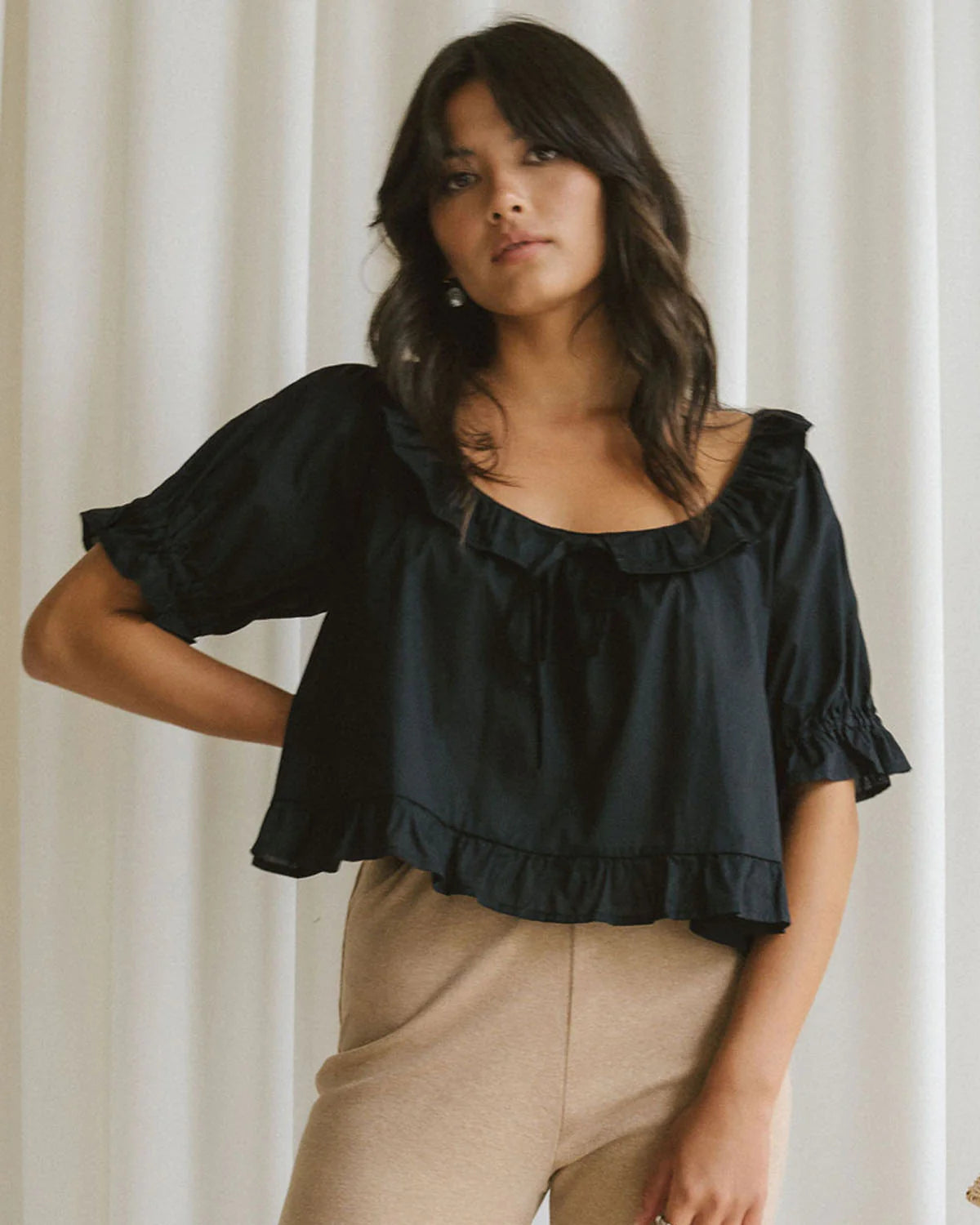 Harly Jae Doll Blouse in Black Fall23/24