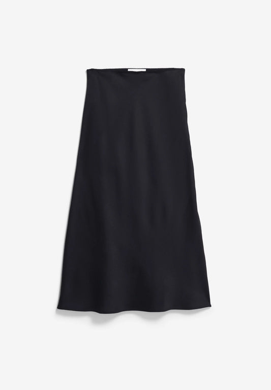 ARMEDANGELS Canada - LENOVAA Satin Slip-Skirt in Black - flat lay view