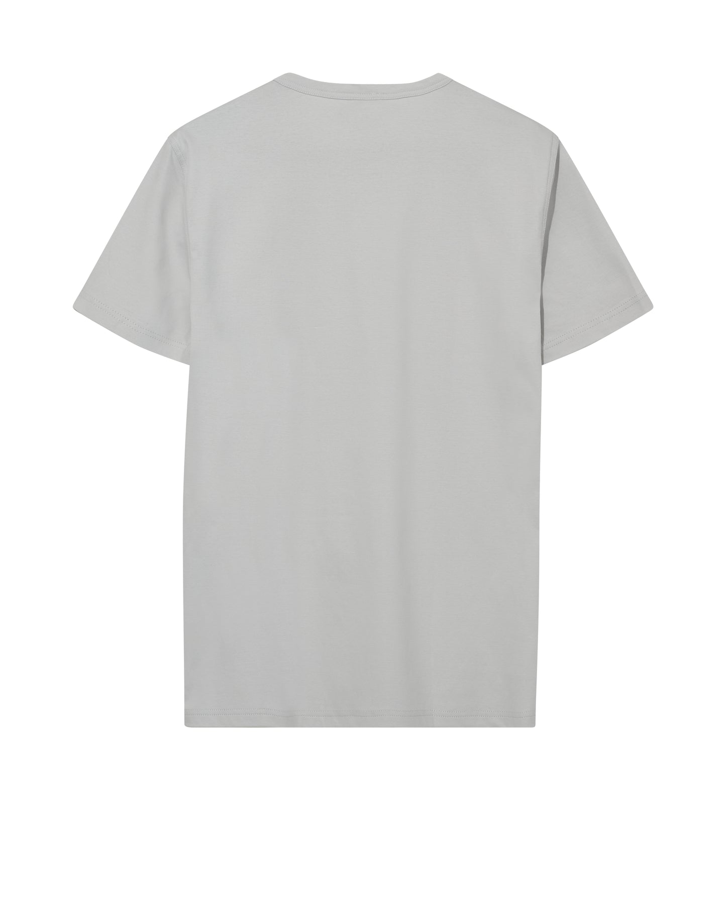 Mos Mosh Gallery back view organic grey t-shirt plain short sleeve casual cotton tee for everyday wear in Kelowna