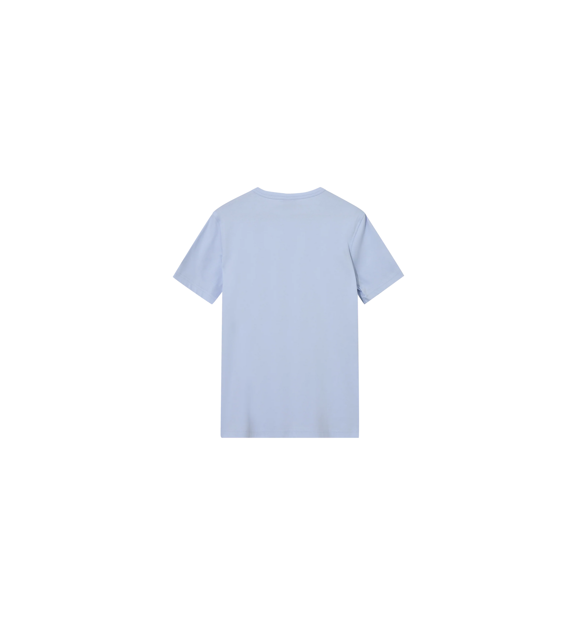 Mos Mosh Gallery mens organic light blue t-shirt back view crew neck short sleeve relaxed fit casual in Kelowna