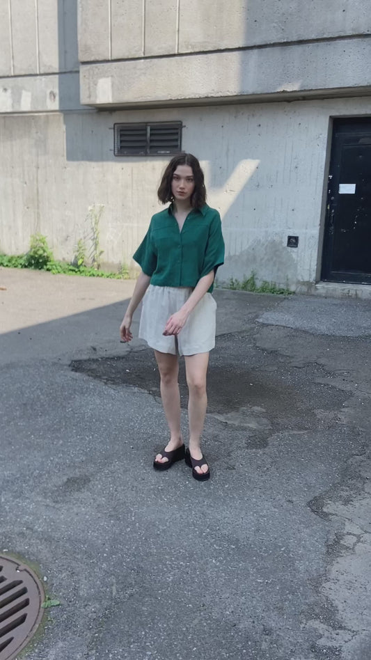 Tara Shirt in Emerald - Eve Gravel
