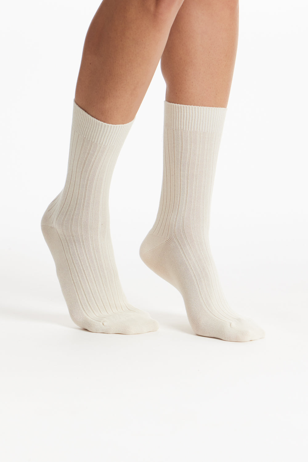 Organic Cotton Socks in Cream Rib