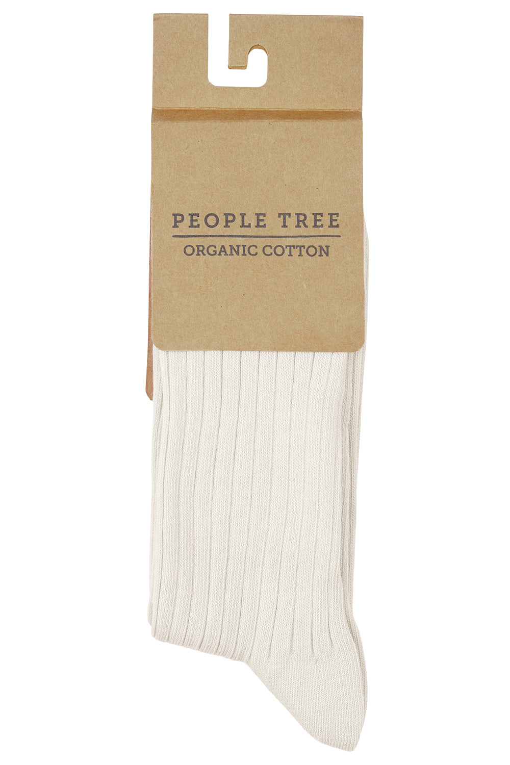 Organic Cotton Rib Sock White Mens