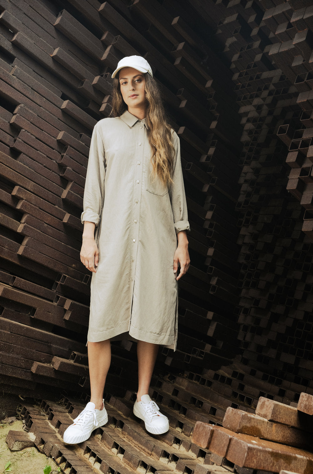 Bodybag by Jude - SS24 - Oran Shirt Dress in Stone Linen - Front 3