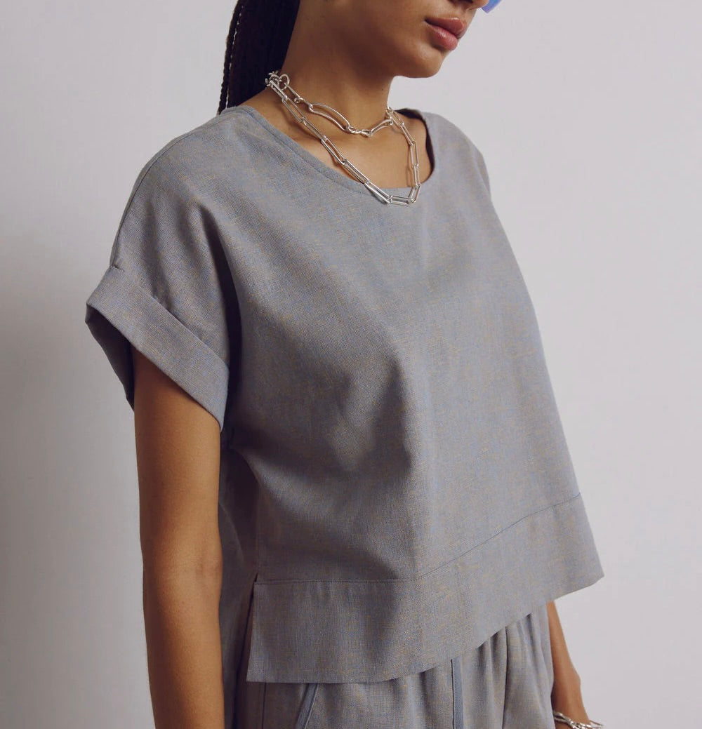 Eve Gravel - SS24 - Gibson Top in Warm Grey