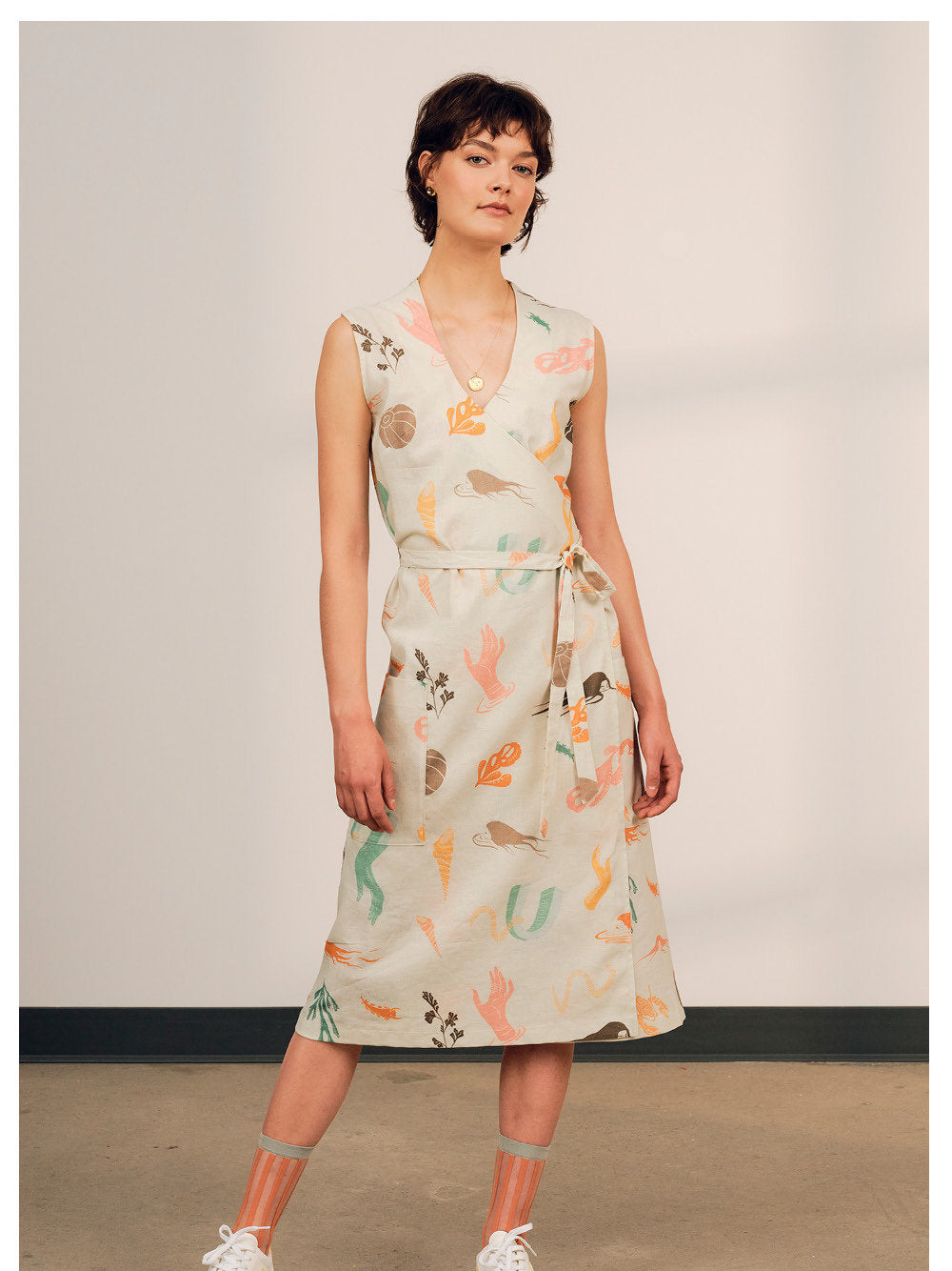 Jennifer Glasgow - SS24 - SS24 - Uma Wrap Around Dress in Jennifer's Exclusive Print - front 1