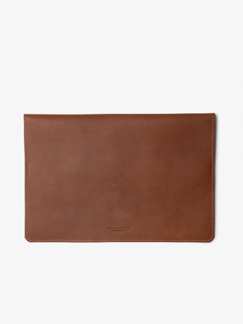 Milo & Dexter - SS24 - Classic Leather Laptop Sleeve in Brown - full display back 3