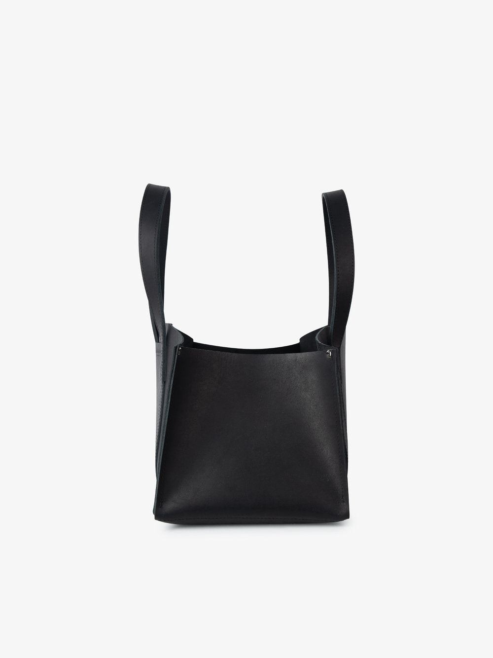 Milo & Dexter - SS24 - Classic Utility Leather Bag in Black  - side display 4