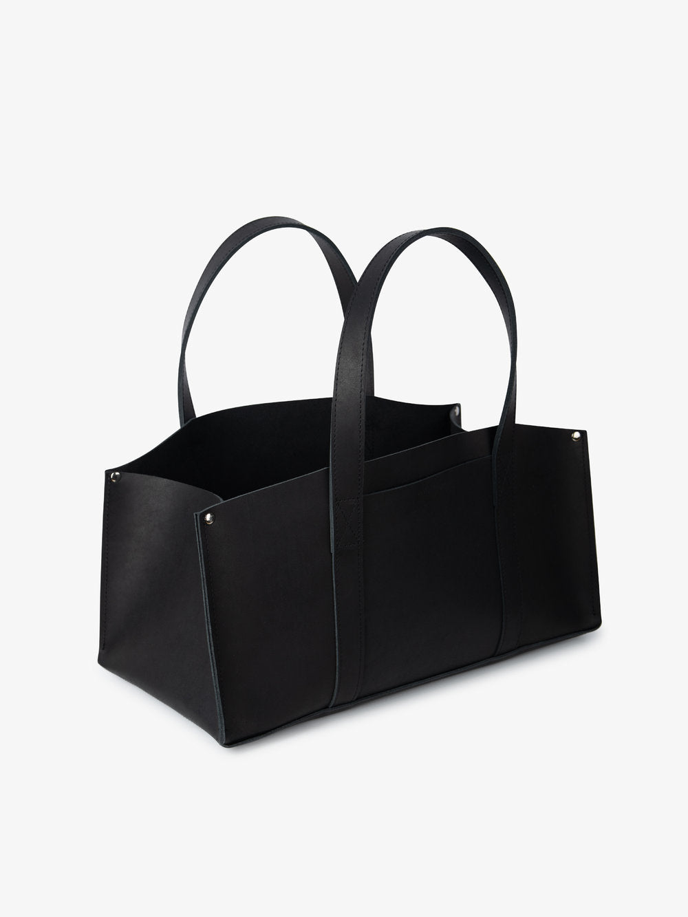 Milo & Dexter - SS24 - Classic Utility Leather Bag in Black  - full display 2